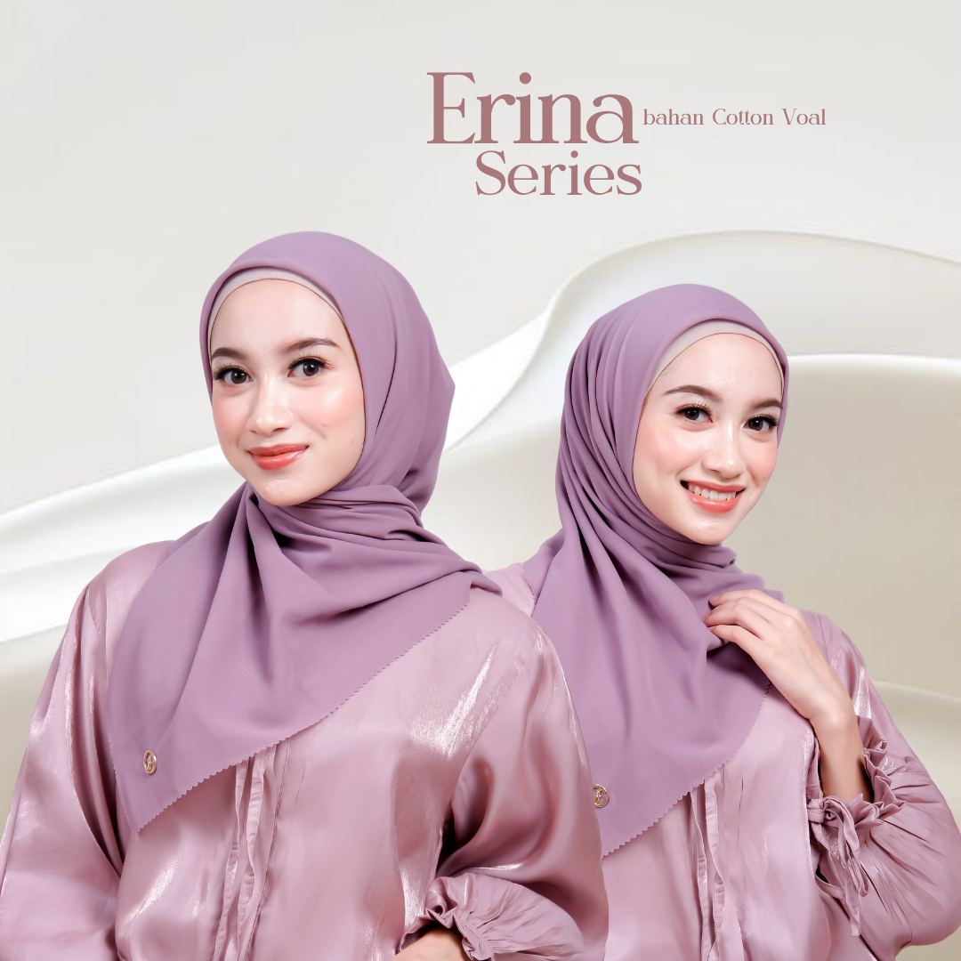 Kerudung Segiempat Polos Paris Cotton - Erina